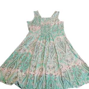 Blair Nwot Mint Green Paisley Women's Button Down Dress